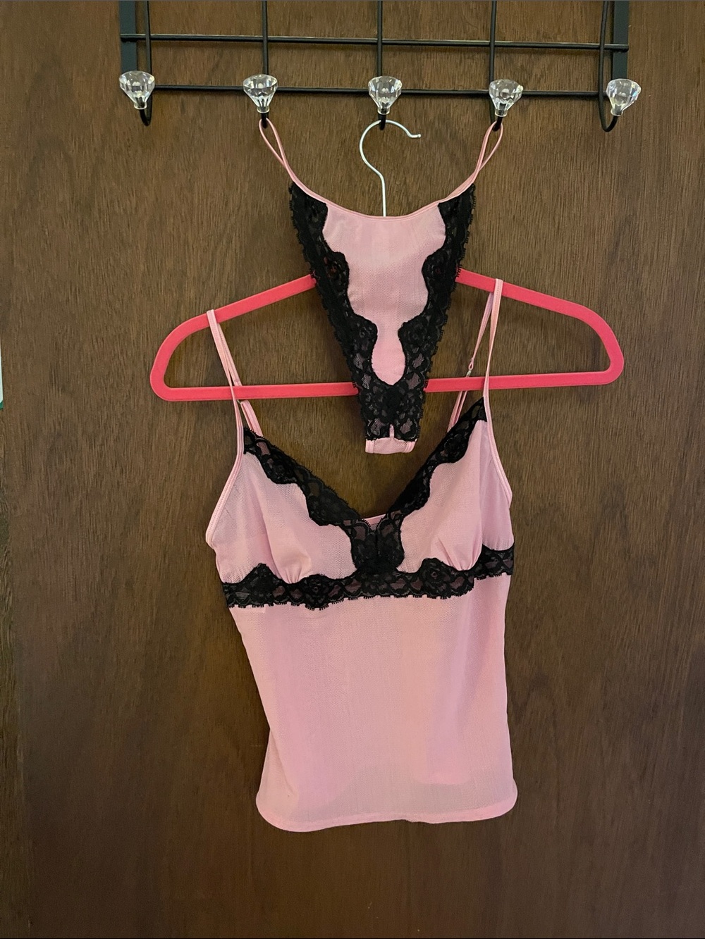 Pink Lace-Trim Camisole & Thong Set new no tags 
Extra large
